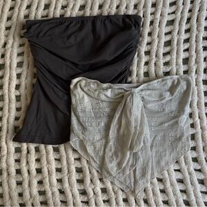 Black Tube Top and White Tube Top Tie Set